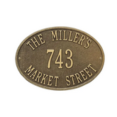 Buy Oval Brass Plaque: customized name & address
